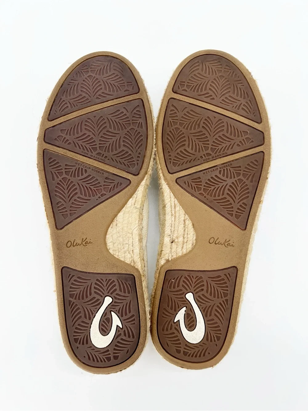 OluKai Women's Espadrille Slip-Ons in Beige